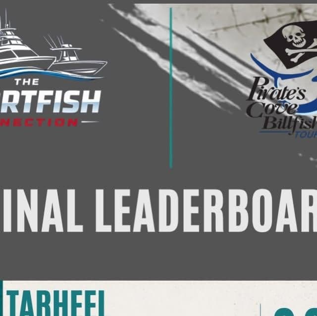 Final results graphic from the Pirate’s Cove Billfish Tournament